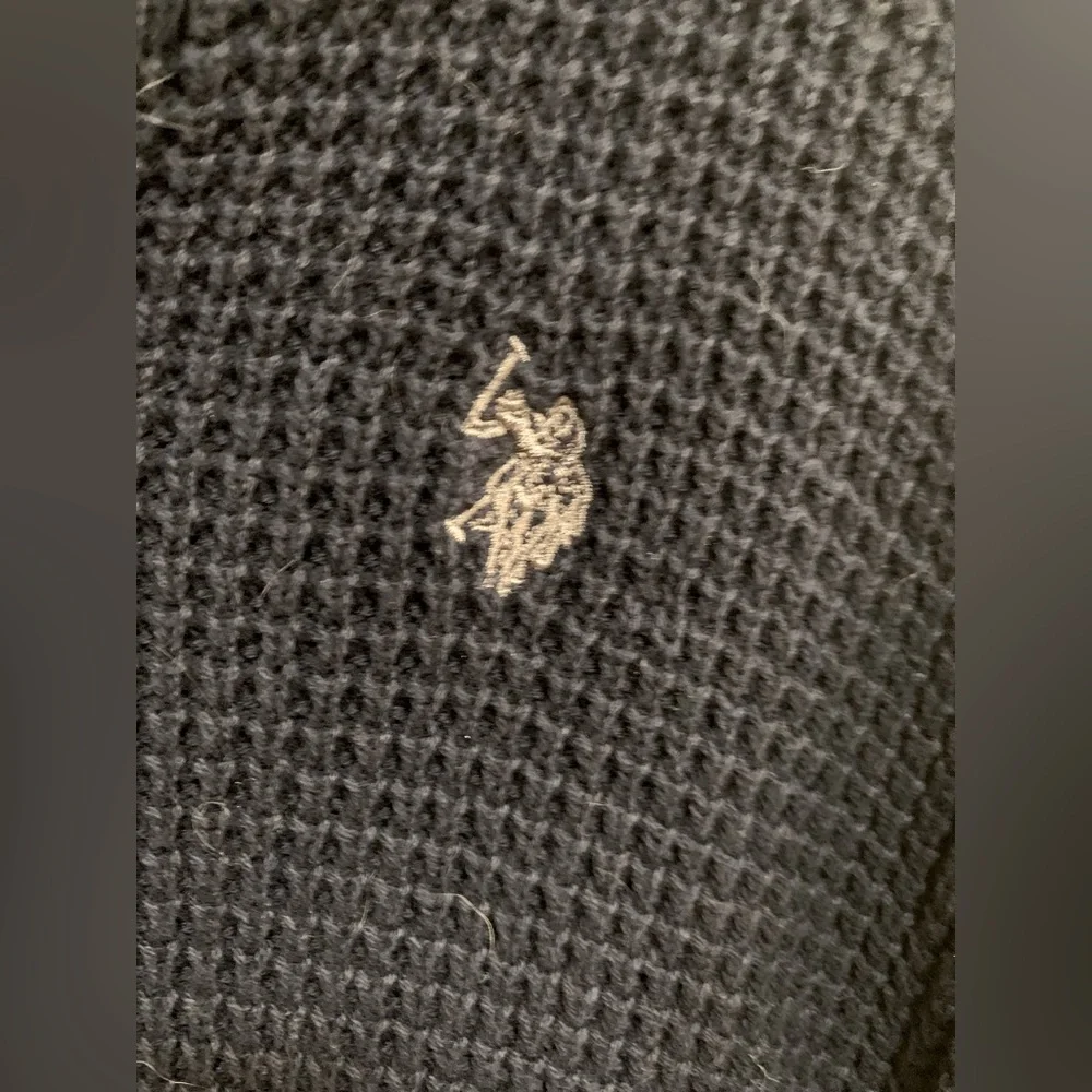 ⛄️PRICE DROP U.S. Polo Assn. Men's Reverse Jersey Shawl Collar Sweater SZ L - Picture 5 of 8